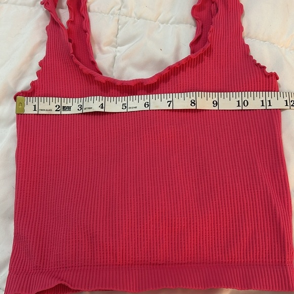 Nikibiki Ribbed Crop Tank Top Pink One Size - Picture 8 of 8
